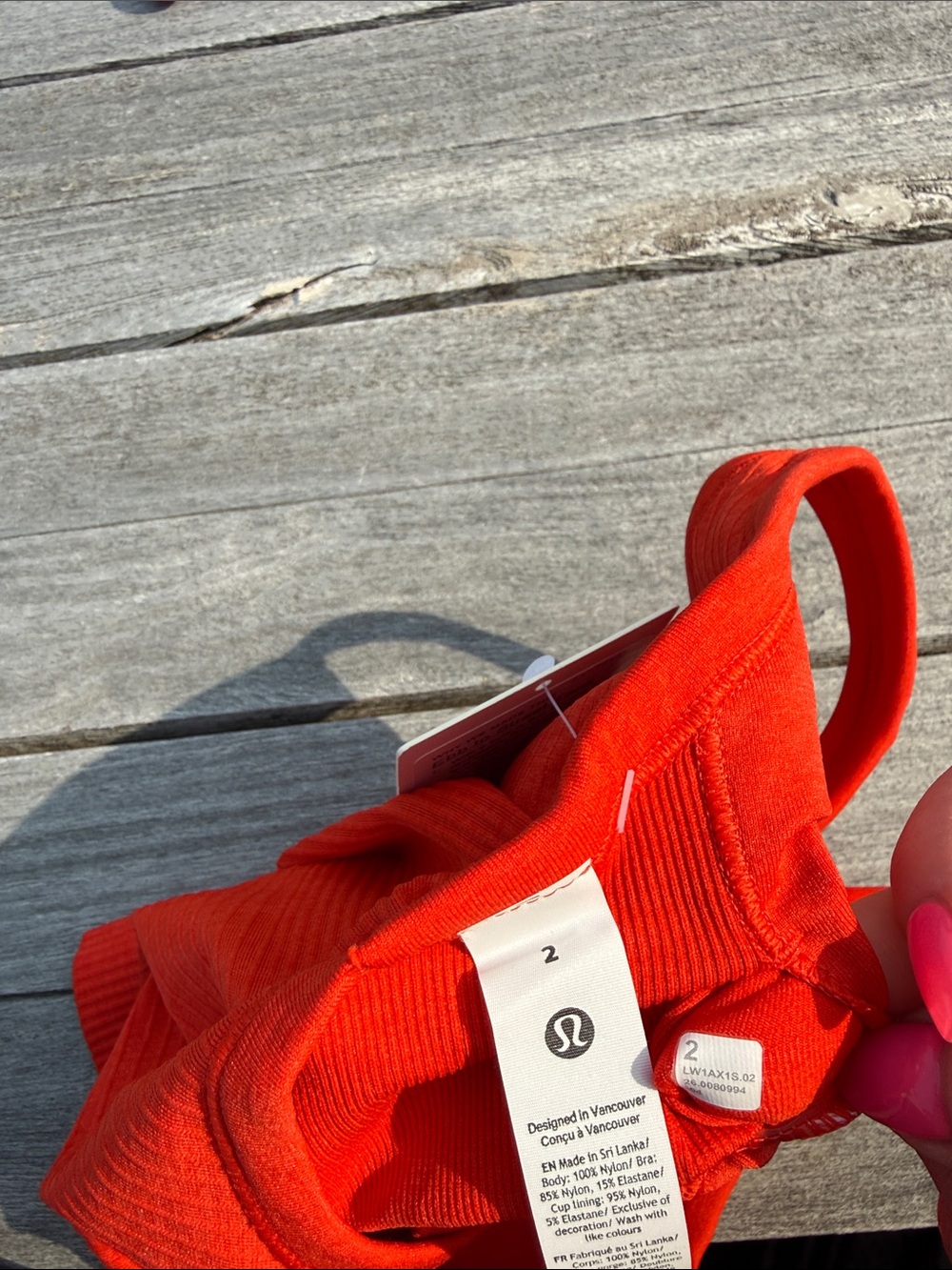 Lululemon Ebb to Street Tank Top Cherry Ember red Size 2 Built In Bra NWT ๐ - Picture 4 of 6